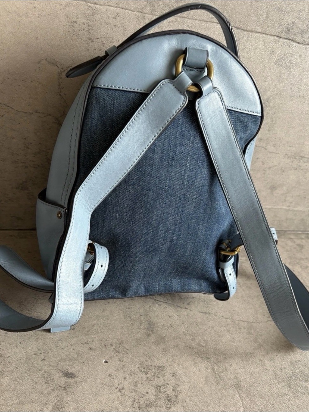 Coach Tea Rose Rucksack DenimMini Backpack - Picture 2 of 8